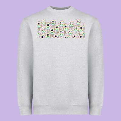 Retro Smiley Faces Heavyweight Sweatshirt Designed By Tumblerdesignbyshophia