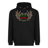 Black spooky christmas skeleton hands Heavyweight Hoodie - FaDigitalArtStudio