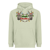 Matcha spooky christmas skeleton hands Heavyweight Hoodie - FaDigitalArtStudio