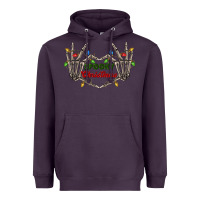Plum spooky christmas skeleton hands Heavyweight Hoodie - FaDigitalArtStudio