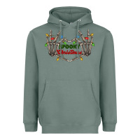 Sage spooky christmas skeleton hands Heavyweight Hoodie - FaDigitalArtStudio