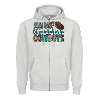Dove Grey mama's let your babies be cowboys Zipper Hoodie - OliviaCreatesArt