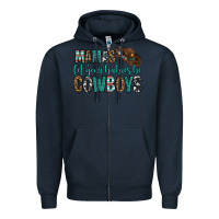 Navy mama's let your babies be cowboys Zipper Hoodie - OliviaCreatesArt