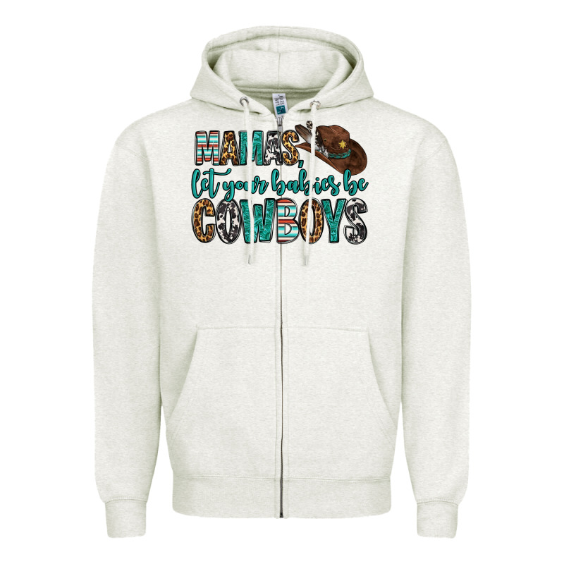 Mama's Let Your Babies Be Cowboys Zipper Hoodie by OliviaCreatesArt | Teevron