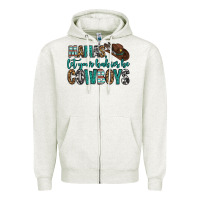 Oatmeal Heather mama's let your babies be cowboys Zipper Hoodie - OliviaCreatesArt