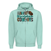 Seafoam mama's let your babies be cowboys Zipper Hoodie - OliviaCreatesArt