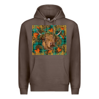 Coffee Western Fall Cow Premium Hoodie - RanaPortraitStore