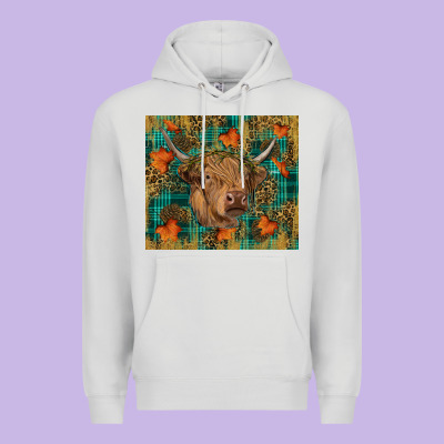 Western Fall Cow Premium Hoodie Designed By Ranaportraitstore