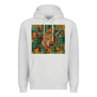 Dove Grey Western Fall Cow Premium Hoodie - RanaPortraitStore