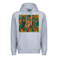Heather Grey Western Fall Cow Premium Hoodie - RanaPortraitStore