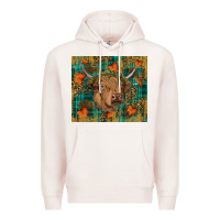 Pale Pink Western Fall Cow Premium Hoodie - RanaPortraitStore