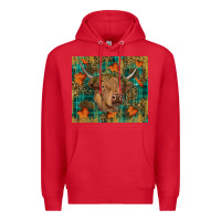 Red Western Fall Cow Premium Hoodie - RanaPortraitStore