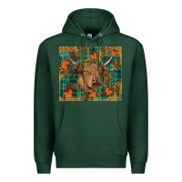 Sports Green Western Fall Cow Premium Hoodie - RanaPortraitStore