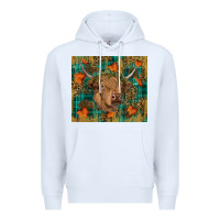 White Western Fall Cow Premium Hoodie - RanaPortraitStore