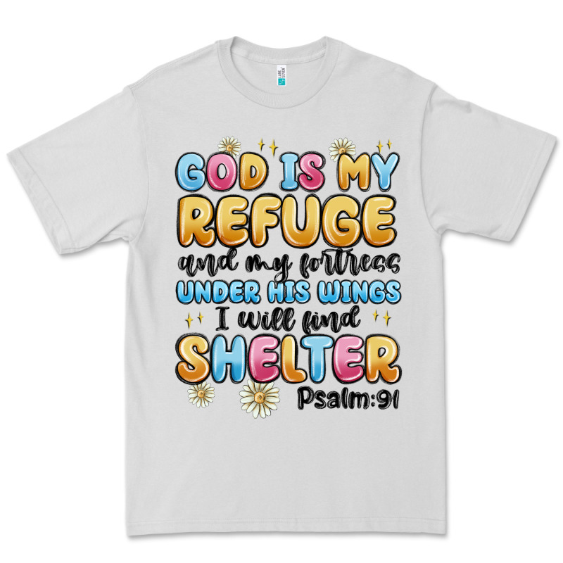 God Is My Refuge And My Fortress Under His Wings Premium Tee by MaliasSmallBusiness | Teevron