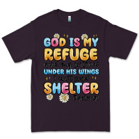 Plum god is my refuge and my fortress under his wings Premium Tee - MaliasSmallBusiness