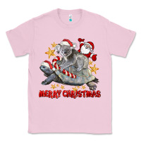 Bubblegum Pink Merry Christmas Tortoise And Koala Classic Tee - LillyAllenDesigns