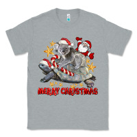 Heather Grey Merry Christmas Tortoise And Koala Classic Tee - LillyAllenDesigns