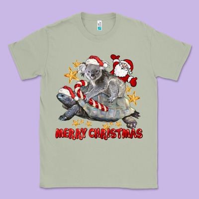 Merry Christmas Tortoise And Koala Classic Tee Designed By Lillyallendesigns