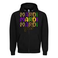 Black mardi mardi mardi gras Zipper Hoodie - OliviaCreatesArt