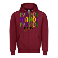Burgundy mardi mardi mardi gras Zipper Hoodie - OliviaCreatesArt