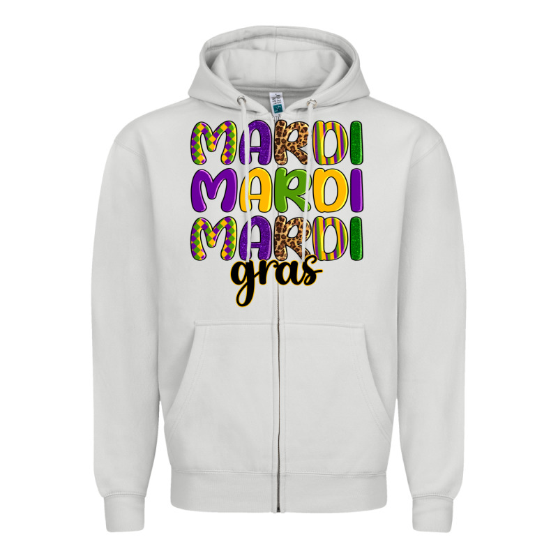 Mardi Mardi Mardi Gras Zipper Hoodie by OliviaCreatesArt | Teevron