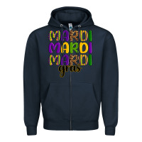 Navy mardi mardi mardi gras Zipper Hoodie - OliviaCreatesArt