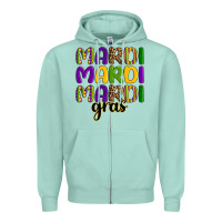 Seafoam mardi mardi mardi gras Zipper Hoodie - OliviaCreatesArt