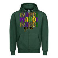 Sports Green mardi mardi mardi gras Zipper Hoodie - OliviaCreatesArt