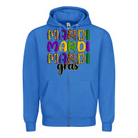 True Royal mardi mardi mardi gras Zipper Hoodie - OliviaCreatesArt