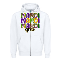 White mardi mardi mardi gras Zipper Hoodie - OliviaCreatesArt