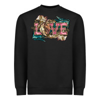 Black Love Horse Heavyweight Sweatshirt - HowdyJamesFarm