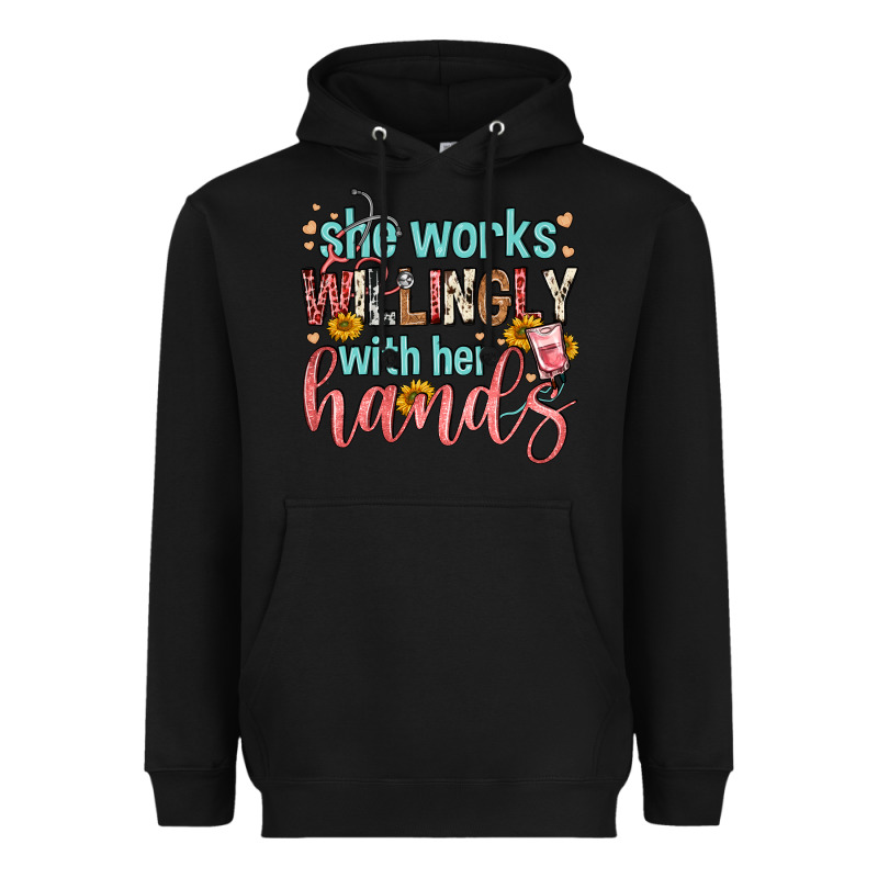 She Works Willingly With Her Hands Heavyweight Hoodie by FaDigitalArtStudio | Teevron