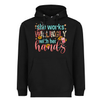 Black she works willingly with her hands Heavyweight Hoodie - FaDigitalArtStudio