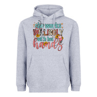 Heather Grey she works willingly with her hands Heavyweight Hoodie - FaDigitalArtStudio