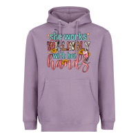Lavender she works willingly with her hands Heavyweight Hoodie - FaDigitalArtStudio