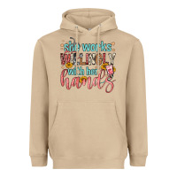 Mushroom she works willingly with her hands Heavyweight Hoodie - FaDigitalArtStudio