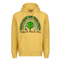 Antique Gold Happy St. Patrick's Day rainbow Premium Hoodie - OliviaCreatesArt