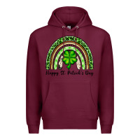 Burgundy Happy St. Patrick's Day rainbow Premium Hoodie - OliviaCreatesArt