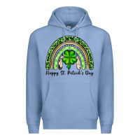 Colony Blue Happy St. Patrick's Day rainbow Premium Hoodie - OliviaCreatesArt