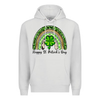 Dove Grey Happy St. Patrick's Day rainbow Premium Hoodie - OliviaCreatesArt