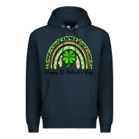 Navy Happy St. Patrick's Day rainbow Premium Hoodie - OliviaCreatesArt
