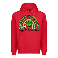 Red Happy St. Patrick's Day rainbow Premium Hoodie - OliviaCreatesArt