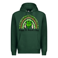 Sports Green Happy St. Patrick's Day rainbow Premium Hoodie - OliviaCreatesArt