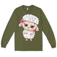Army Green cute sheep Long Sleeve Tee - texasbilliewilder