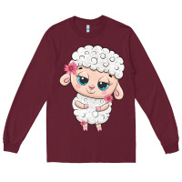 Burgundy cute sheep Long Sleeve Tee - texasbilliewilder