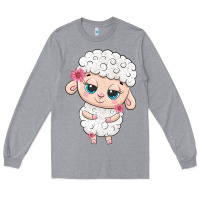 Heather Grey cute sheep Long Sleeve Tee - texasbilliewilder