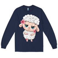 Navy cute sheep Long Sleeve Tee - texasbilliewilder