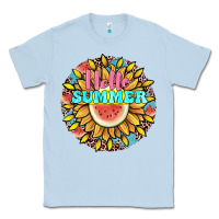Dusty Blue hello summer Classic Tee - JahusDesignShop