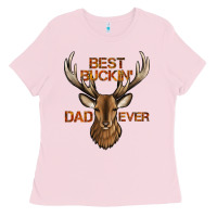 Bubblegum Pink best buckin' dad ever deer Ladies Tee - Jasminsmagicworld